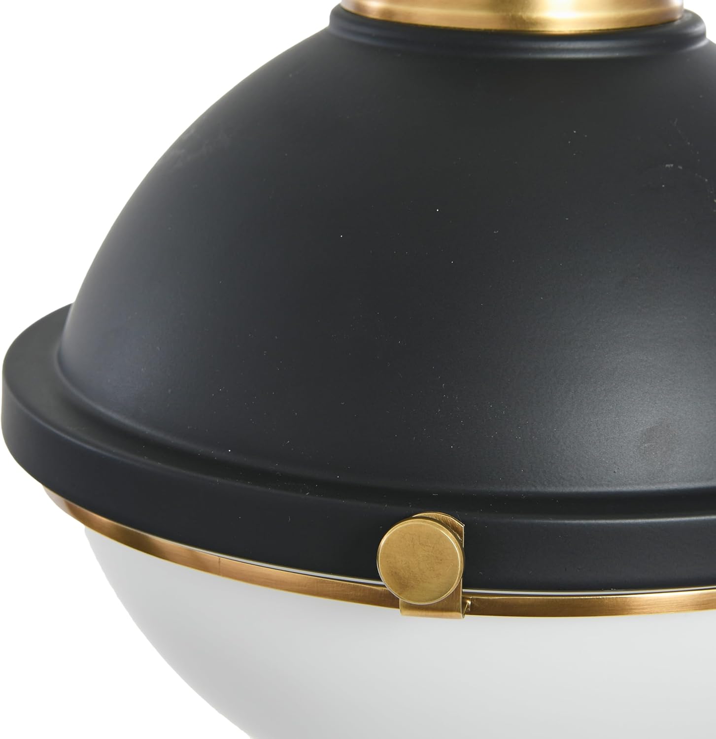 Cameron - 2-Tone Metal and Frosted Glass Ceiling Light, Matte Black and Natural Brass