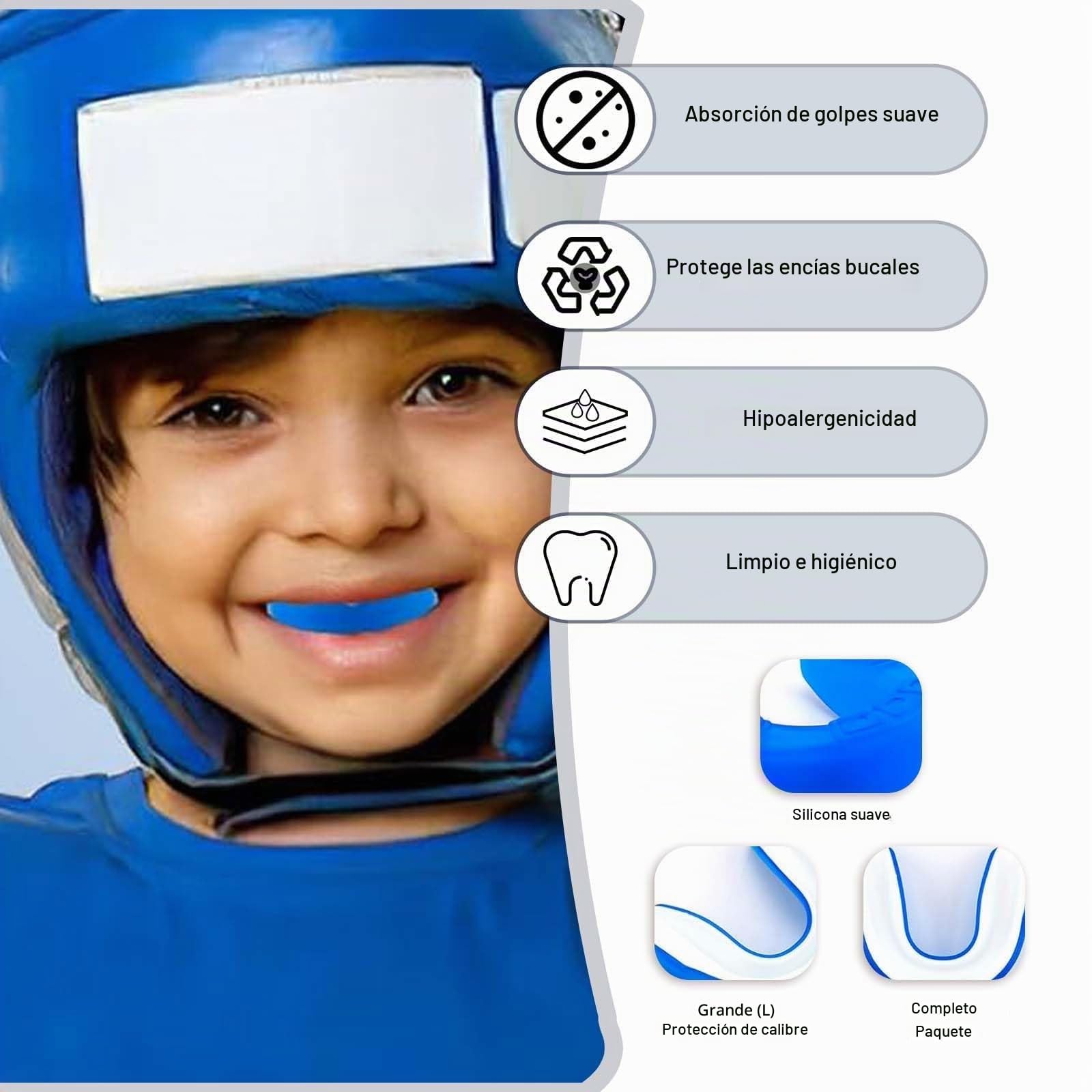 Protector bucal para niños de 5 a 8 años (1 unidades) - Ideal para Boxeo, Artes Marciales, Hockey, Fútbol, Muay Thai y Hockey sobre Hielo, Fabricado en Material EVA,Duradero y Confort