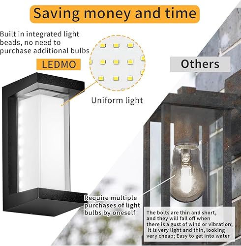 Miniatura 3 de Lámpara LED moderna de pared para porche de 18 W, exterior de iluminación blanca cálida de 3000 K, luces de aplique de doble cara antioxidantes,