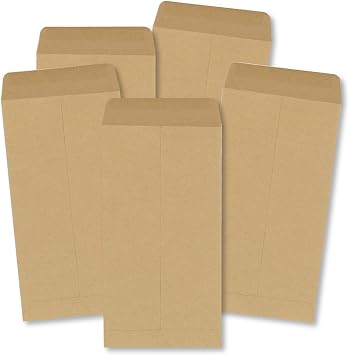 Coin Envelopes, 100 Pack Kraft Seed Envelopes, Small Parts Envelopes with Gummed Seal, 2.25 x 3.5 Inches