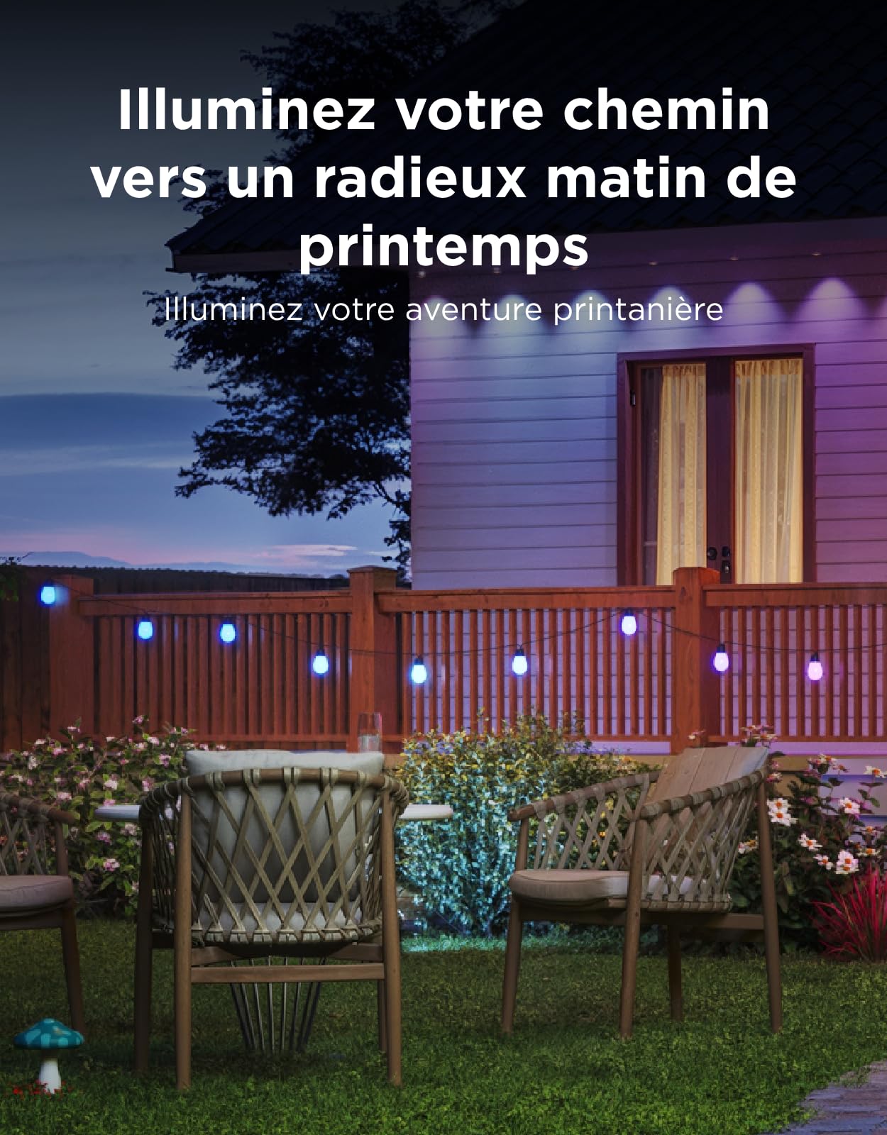 Govee Guirlande Extérieure 15M, RGBICW 65lm par LED, Contrôle APP, IP66 | 16M Couleurs DIY, 111+ Modes de Scène, Synchro Musique, Matter/Alexa/Google, 25000h, Install. Facile, Jardin/Balcon/Terrasse