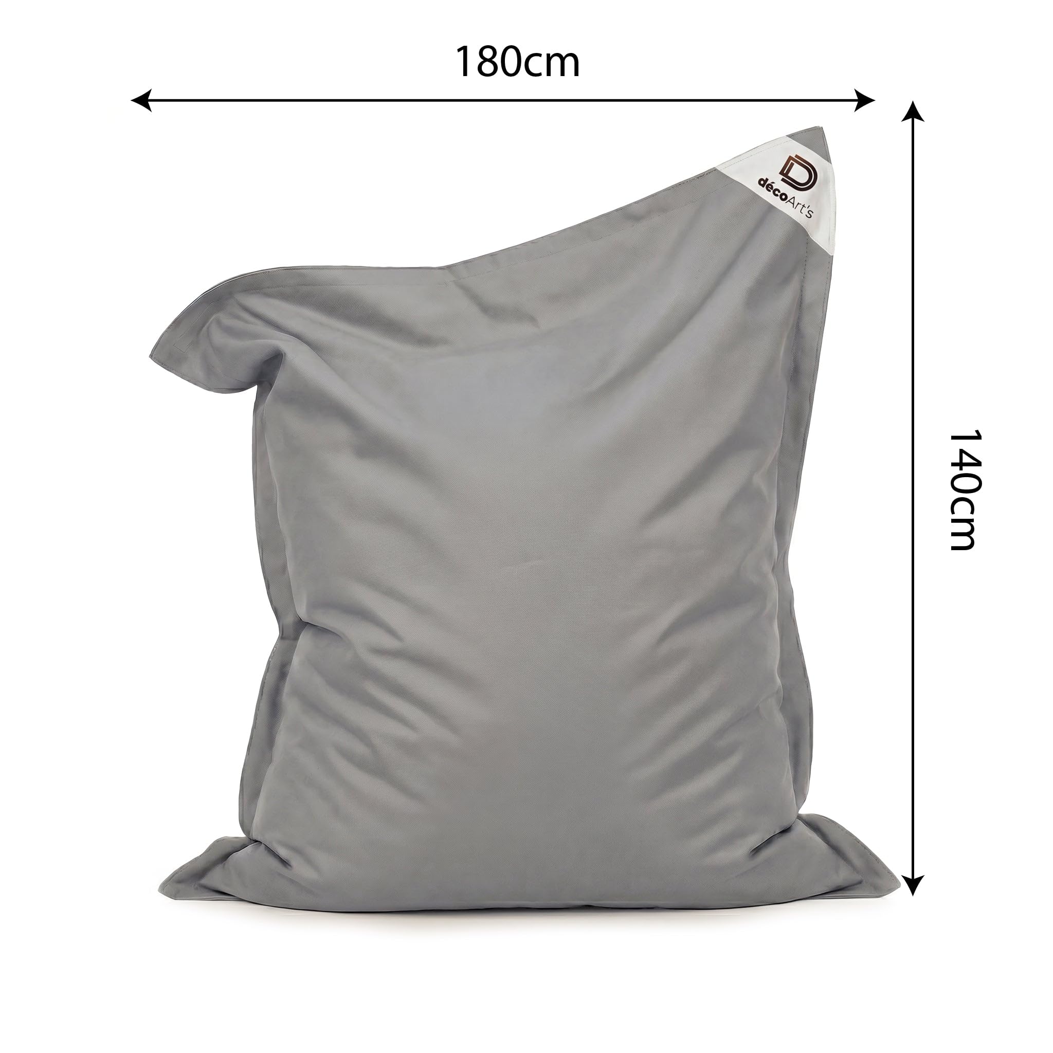 Housse pour Pouf Géant XXL 180x140cm Déhoussable Flottant Piscine Gris Galet