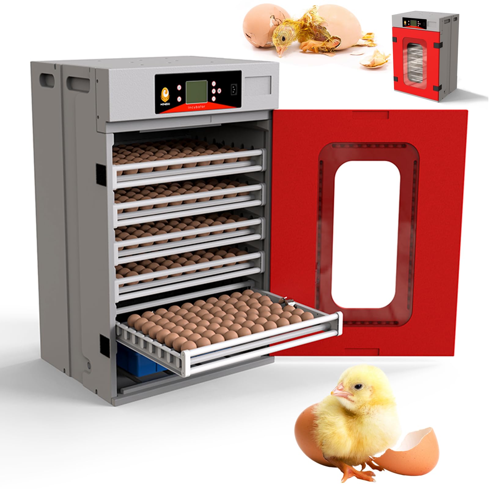 Incubadora Industrial De 400 Huevos, Incubadoras para Huevos Giros Automáticos, Control De Temperatura Y Humedad, Criadero De Aves De Corral Grandes para Pollos, Patos, Gansos, Codornices, Ideales
