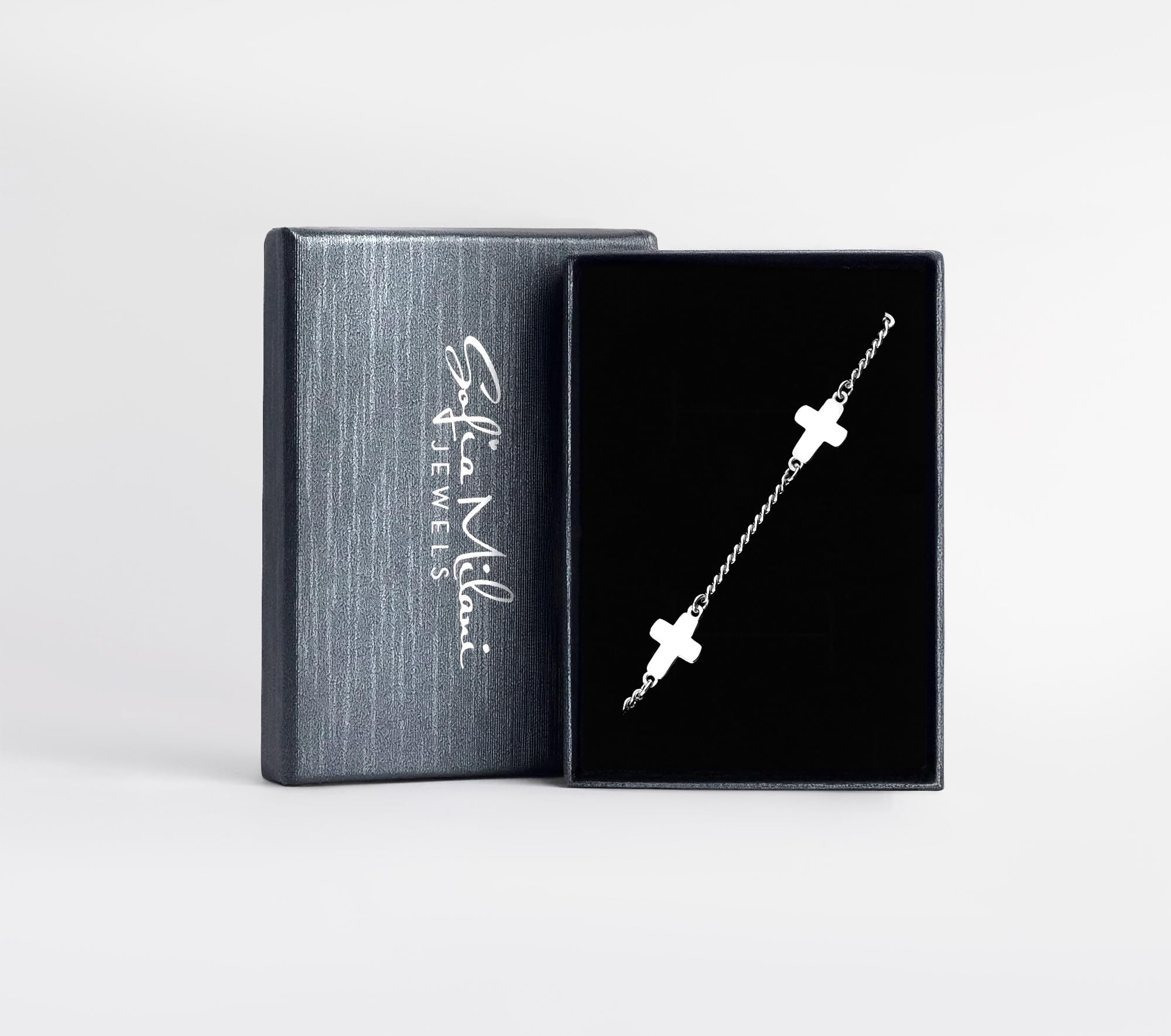 SOFIA MILANI - Damen Ohrringe 925 Silber - Kreuz Kugel Kette Ohrhänger