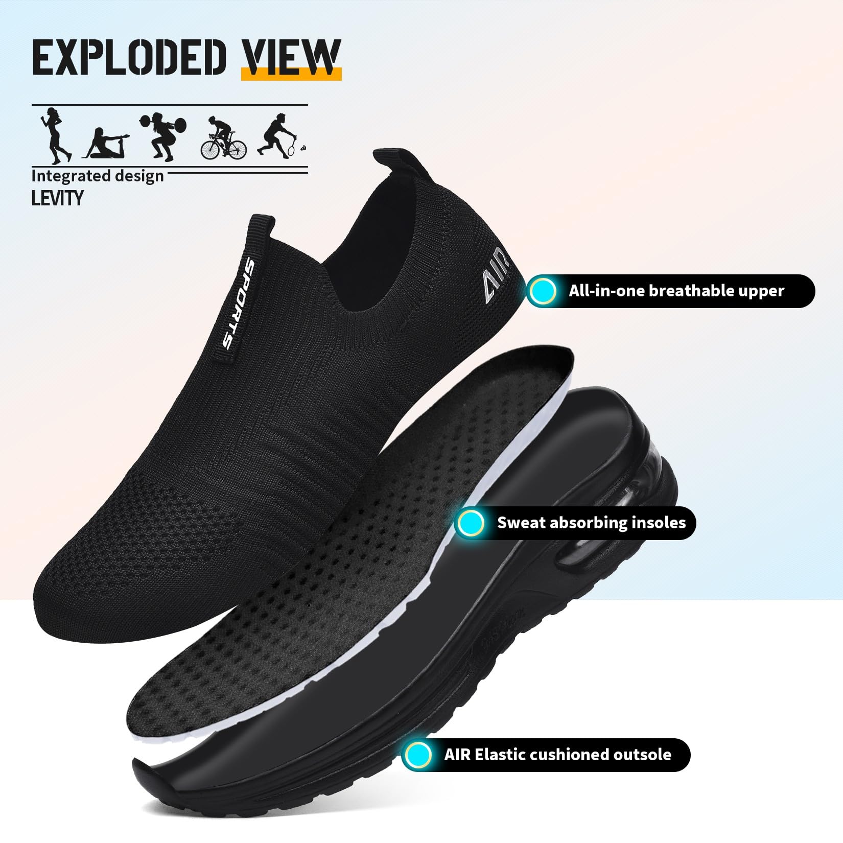 Littleplum Zapatillas deportivas para mujer, ligeras, cómodas, transpirables, de malla