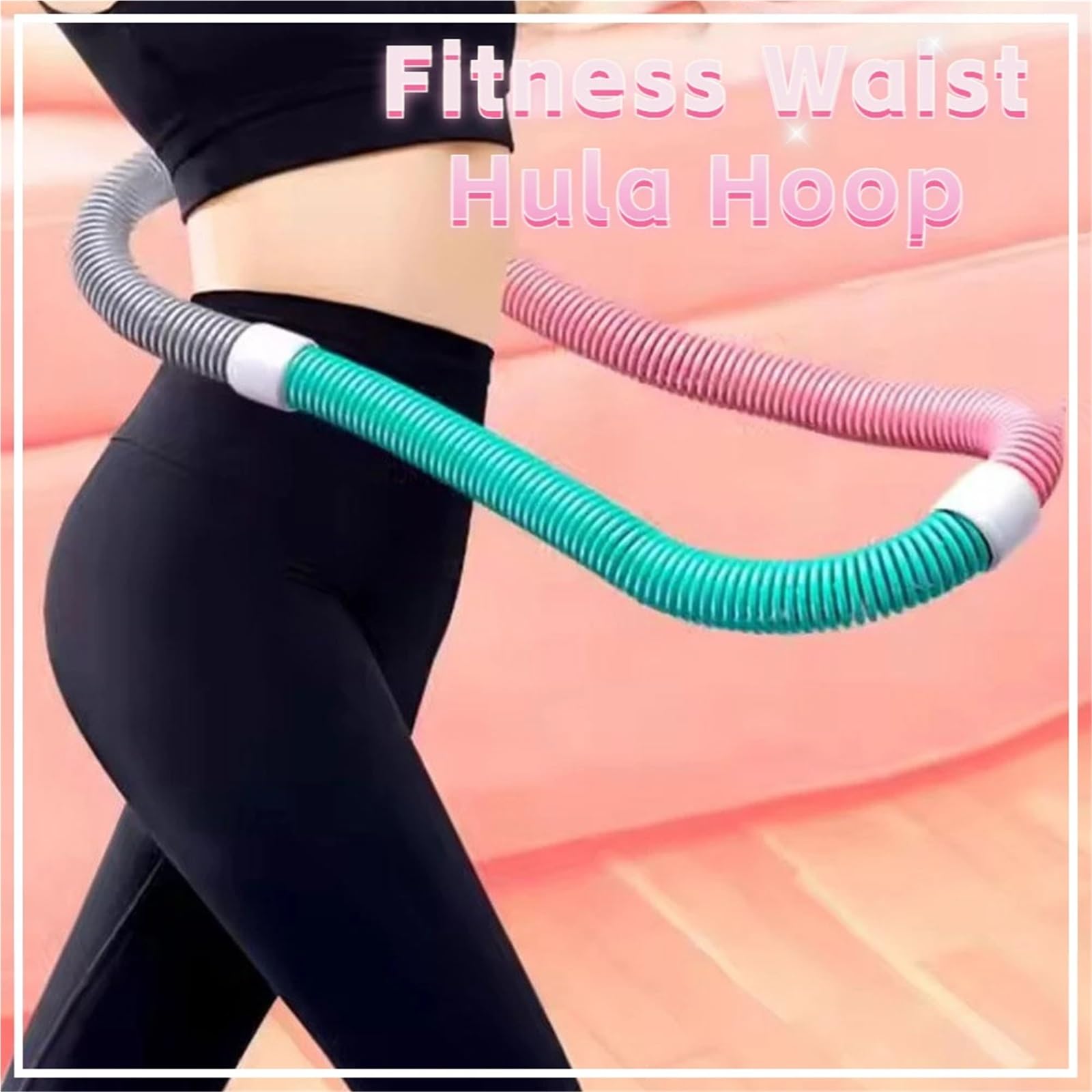 Hula Hoop Aro recortador de Cintura Mejorado for pérdida de Peso, círculo de Ejercicio Abdominal portátil Plegable Desmontable for Fitness, Primavera