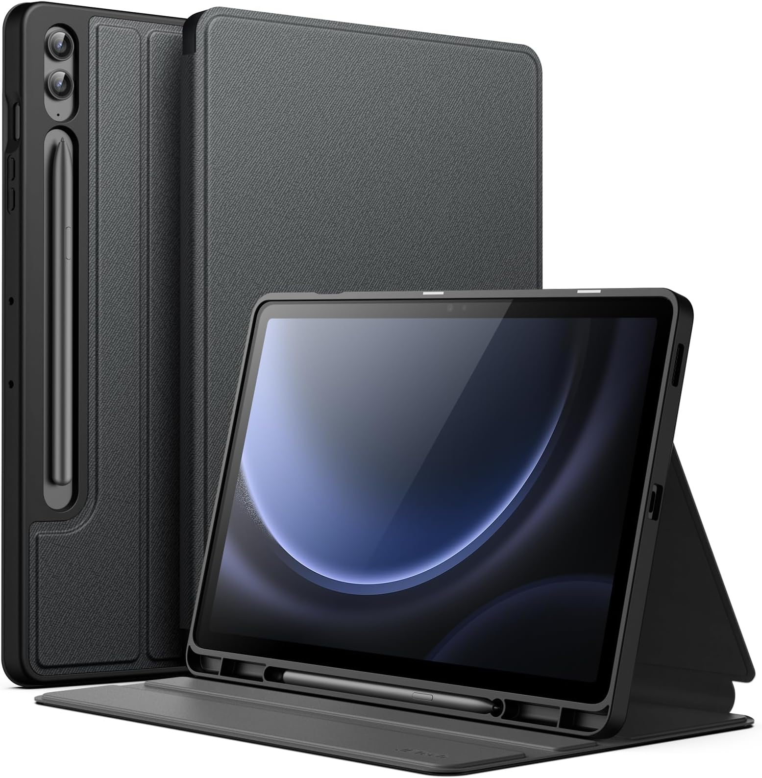 JETech Cover Case for Samsung Galaxy Tab S9 FE+ / S9 FE Plus 12.4-Inch with S Pen Holder, Slim Folio Stand Protective Tablet Cover, Multi-Angle Viewing (Black)