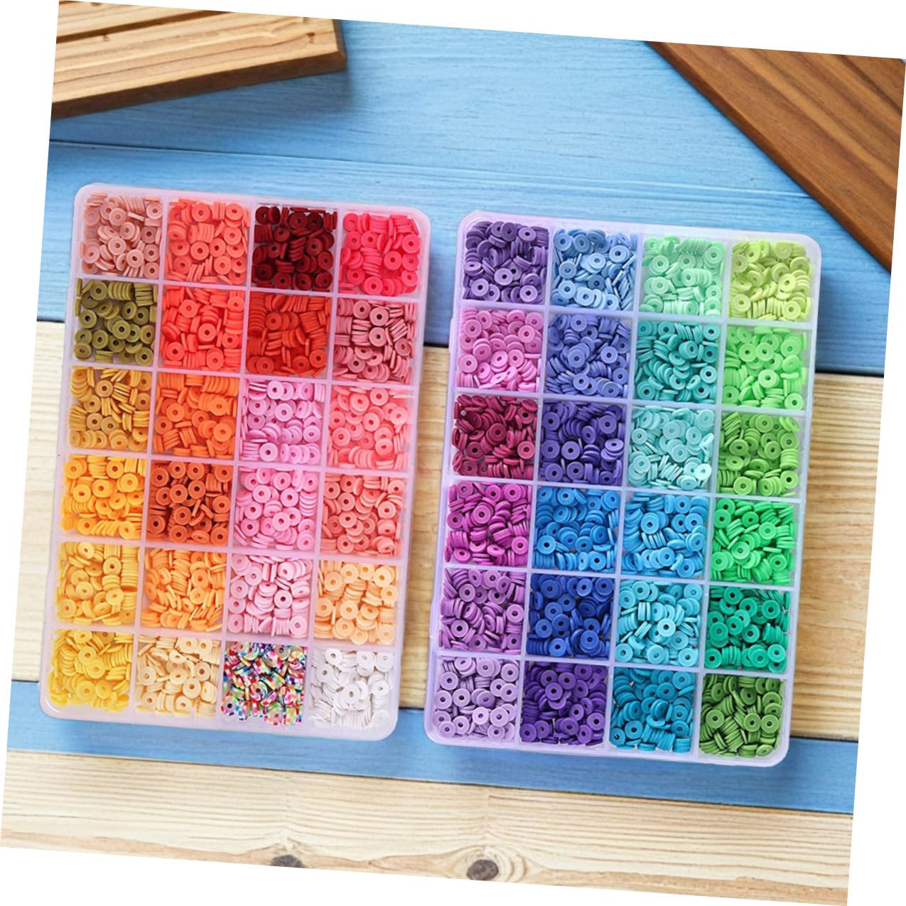 Cabilock Kit de Abalorios para Hacer Pulseras con Cuentas de Arcilla Polimérica de Incluye con Accesorios Metálicos y Cuerda de Metros para Manualidades DIY Creativas y Regalo Artesanal