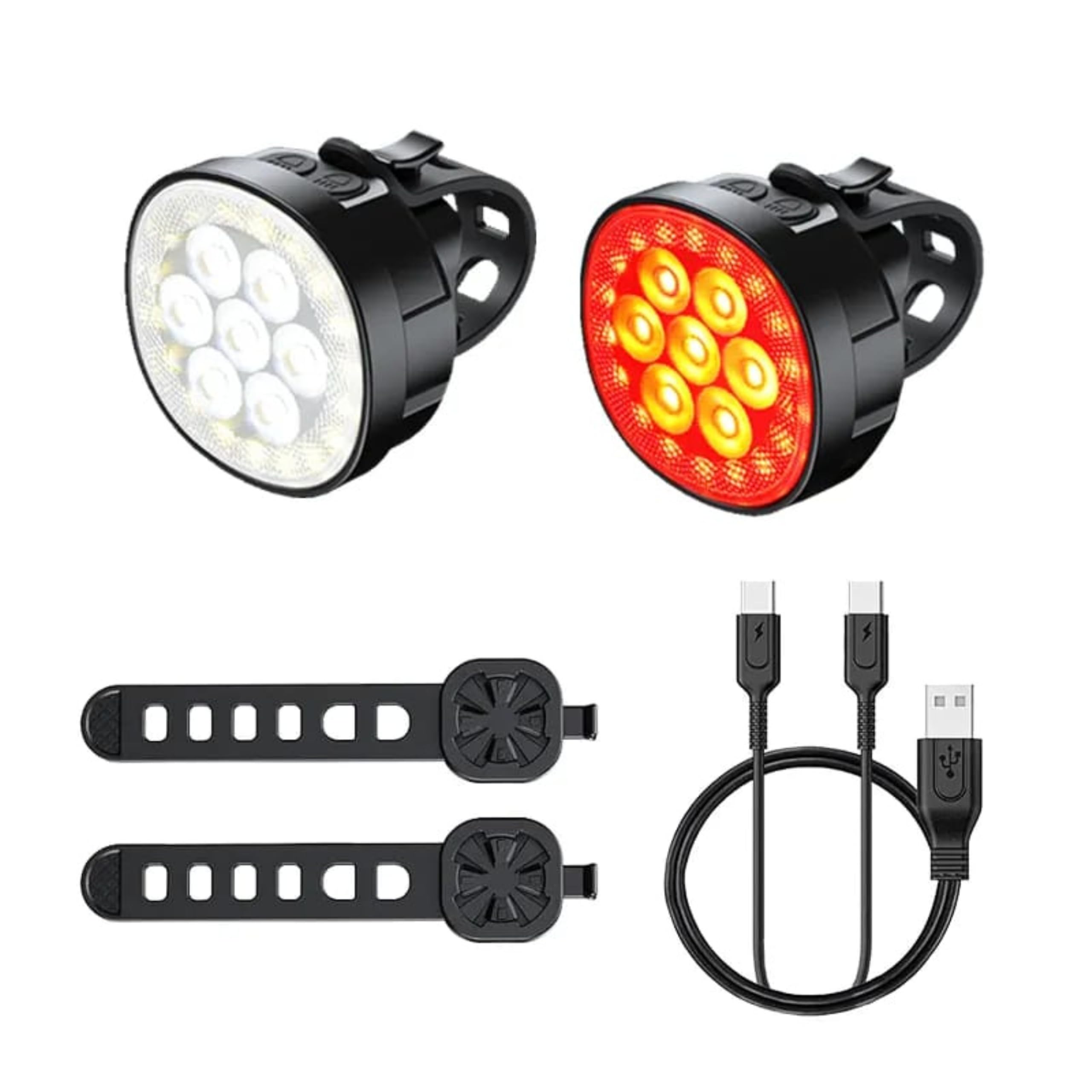 FCC Racing Cyclami Q7 Waterproof USB Rechargeable Bicycle Front & Rear LED Light Combo for Cycling Safety-image-47