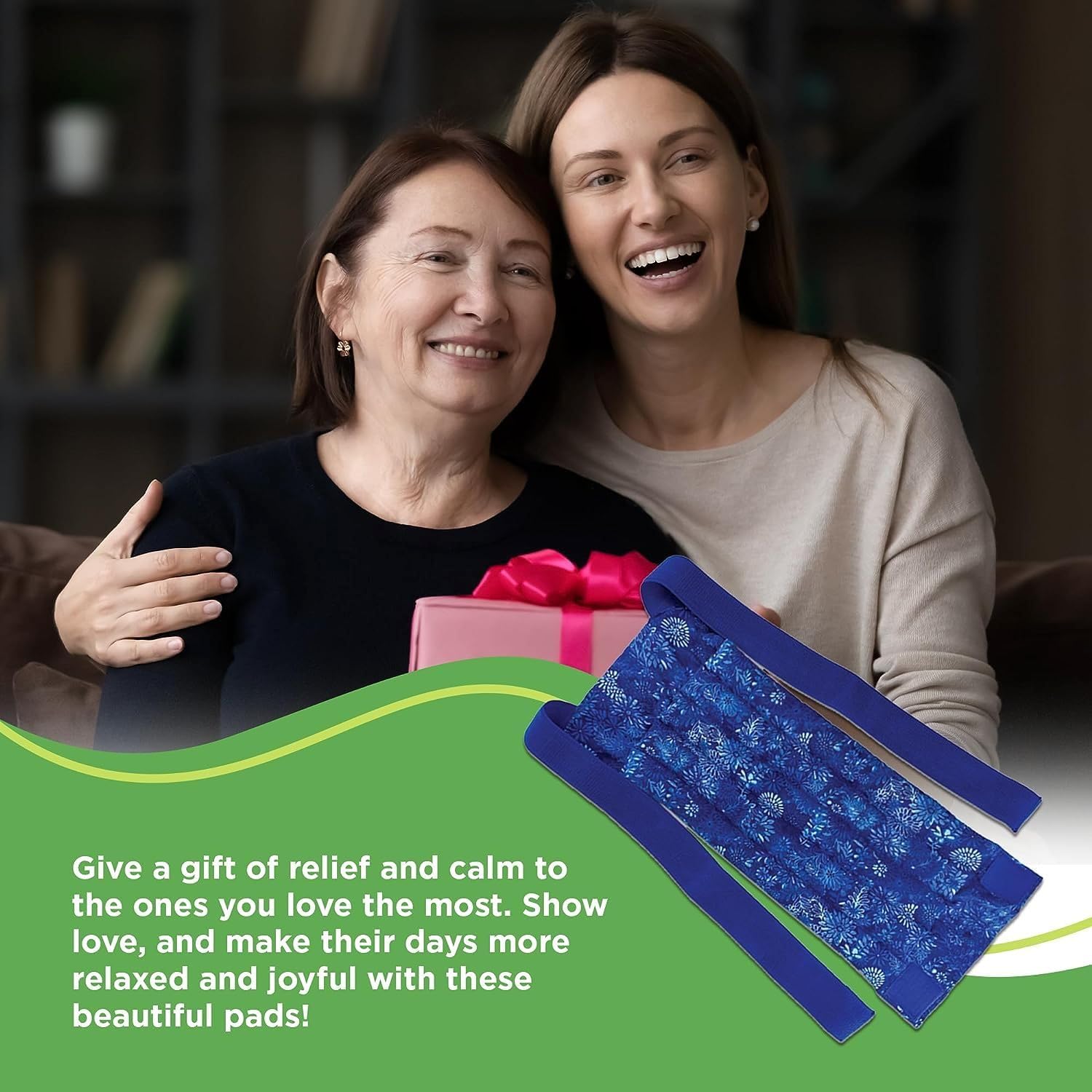 Nature Creation Microwaveable Herbal Heating Pad for Spine and Back - Soothing Herbal Hot & Cold Back Pack - Reusable & Portable Heating Pad with 2 Elastic Straps - Blue Star