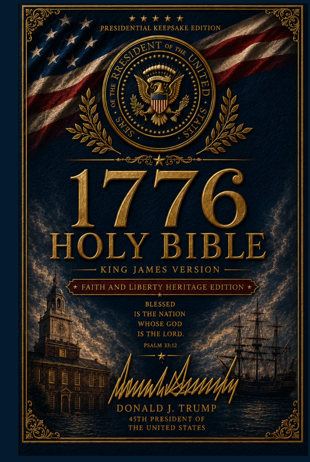 The 1776 Presidential Keepsake Bible Commemorative Edition — Featuring the Presidential Signature of Donald J. Trump, 45th & 47th President