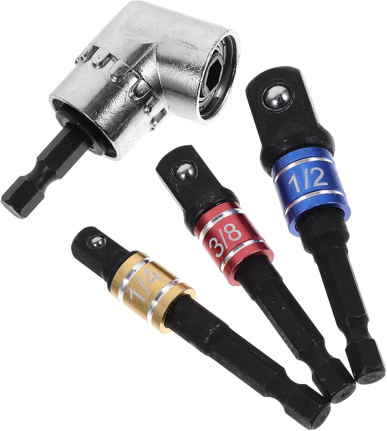 Angoily 4sets Angle Drill Adapter Bit Holder Driver Socket Extension Tool for Easy Drilling and Projects