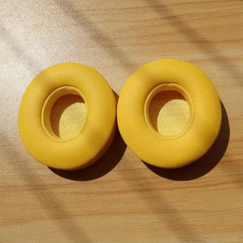 Beats Solo 3 ワイヤレス イヤーパッド 交換用 BUTIAO プロテインレザー 低反発 ヘッドホン イヤーパッド イヤークッションパッド Beats by Dre Solo 3 Wireless & Solo 2 ワイヤレス オーバーイヤーヘッドセット用 イエロー
