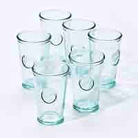 RECYCLED GLASS MADE IN SPAIN グリーン系ボトル3個 Amazon.com: DESIGNED BY VSM Recycled Glass Drinking Glasses