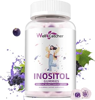 Myo-Inositol & D-Chiro Inositol Gummies Supplement For Women: Inositol Multivitamin Ideal 40:1 Ratio with Omega 3 Vitamin D3 Support Healthy Ovulation Cycle Regularity Hormone Balance 60 Count