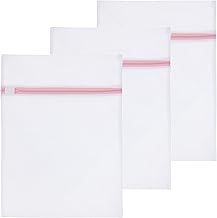 كيس غسيل شبكي بدون ابعاد بيضاء خاصة من اوبراس 3 قطع، لتنظيف وحماية الملابس الداخلية وحمالة الصدر، قماش