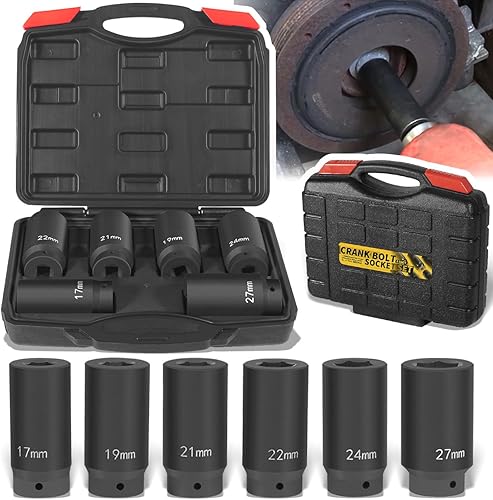 Juego de 6 dados de tornillo de manivela de 1/2 pulgadas, 0.669 in, 0.748 in, 0.827 in, 0.866 in, 0.945 in, 1.063 in, juego de llaves de equilibrio