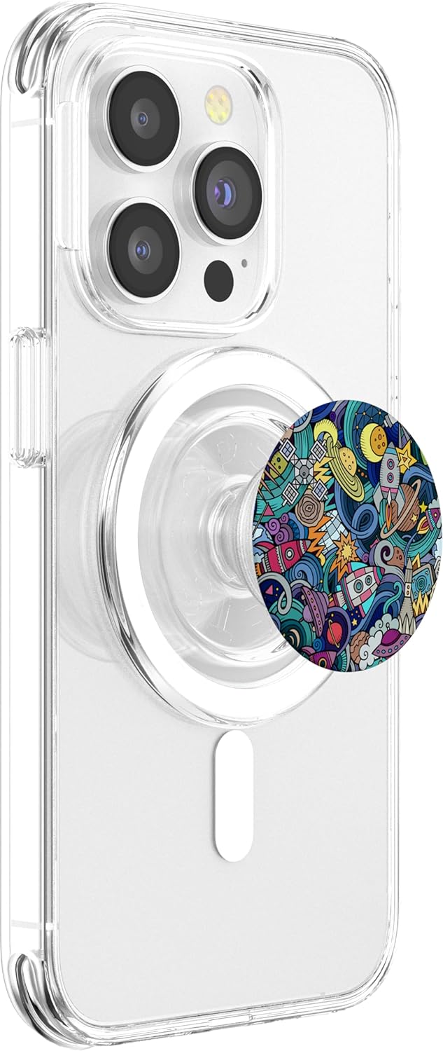 Street Art Galaxy Pattern - Urban Spacecrafts And Planets PopSockets PopGrip for MagSafe