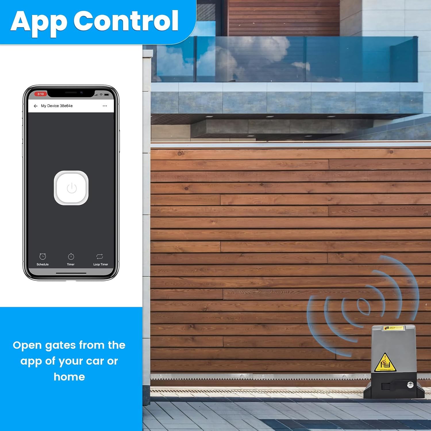 2000LB Automatic Sliding Gate Opener APP Keypad Control,370W Gear Rack Driven Sliding Gate Motor with 4 Remotes,Electric Gate Operator System Kit for Sliding Gate Up to 40FT (370W 2000LB)