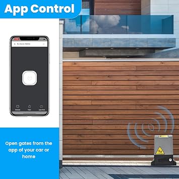 2000LB Automatic Sliding Gate Opener APP Keypad Control,370W Gear Rack Driven Sliding Gate Motor with 4 Remotes,Electric Gate Operator System Kit for Sliding Gate Up to 40FT (370W 2000LB)