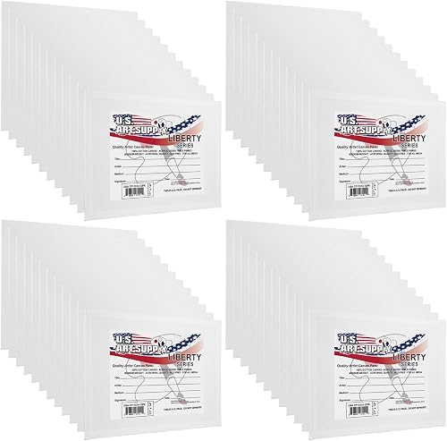 U.S. Art Supply 9 X 12 Inch Art Canvas Board Panels 48 Pack - 8 Ounce Heavyweight Cotton Acid Free Canvases for Painting Acrylics and Watercolor (1 Case of 48 Single Canvas Painting Panels)