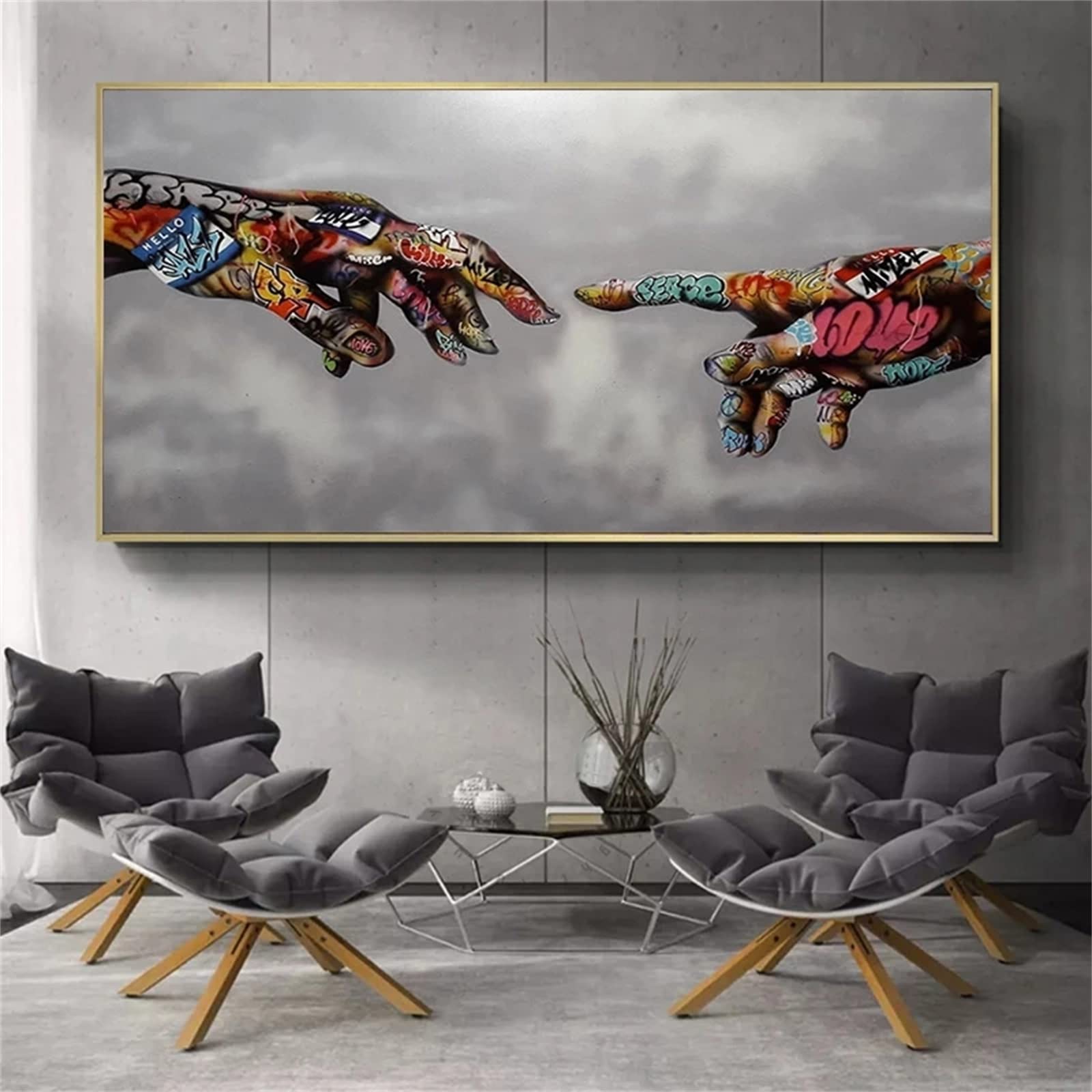 5D DIY Diamond Painting Set Groß, Diamant Painting Bilder für Erwachsene Kinder, Stickerei Strass Mosaik Gemälde,Daiments Painting nach Zahlen Kreuzstich, Diamond Art 60x180cm Abstrakte Graffiti-Hand