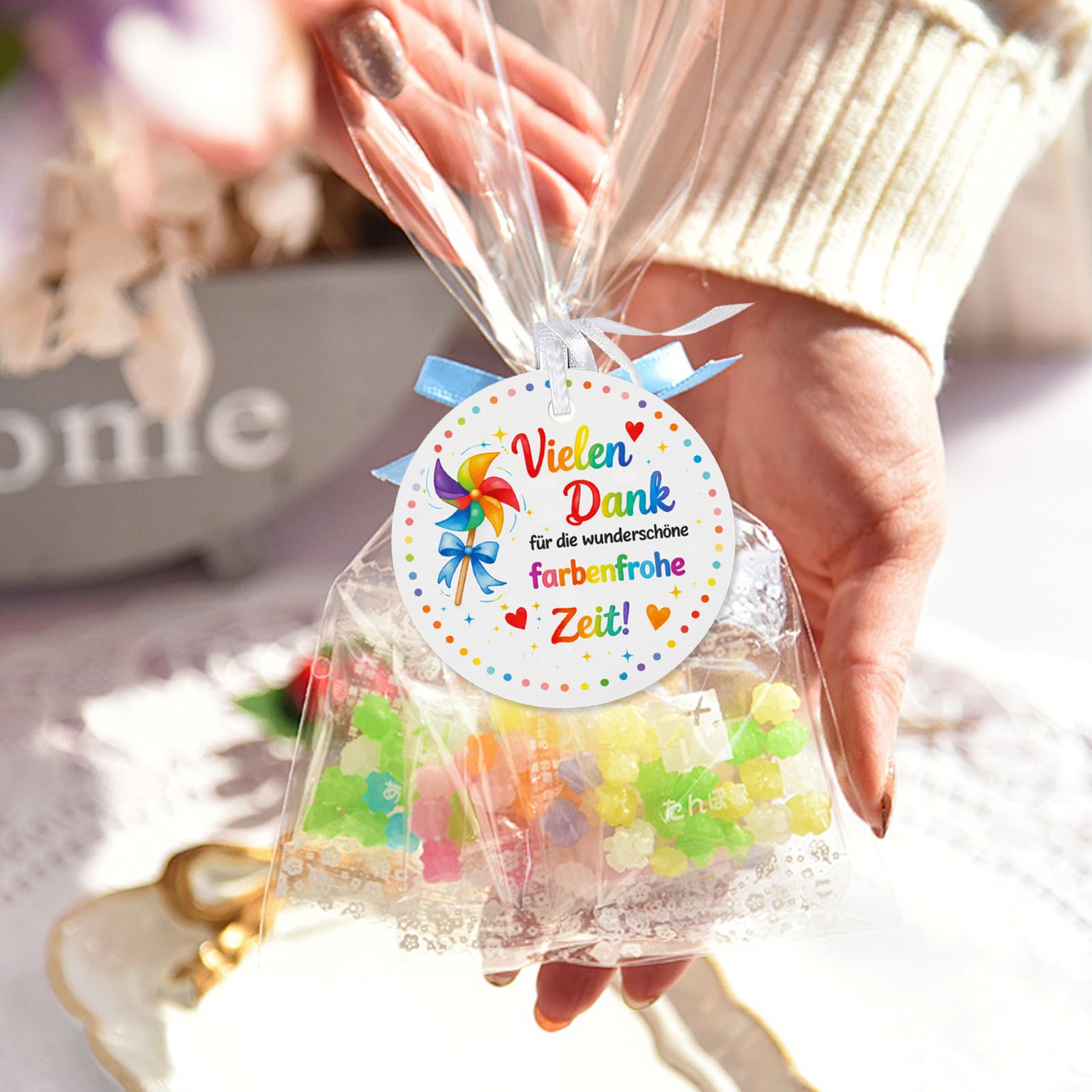 15 Stücke Abschiedsgeschenk Erzieherin set, Geschenk Erzieherin Dankeskarten und Weißen Seidenband-Rolle, Abschiedsgeschenk Kindergarten, Für Babysitter Guardian Assisten Tagesmutter