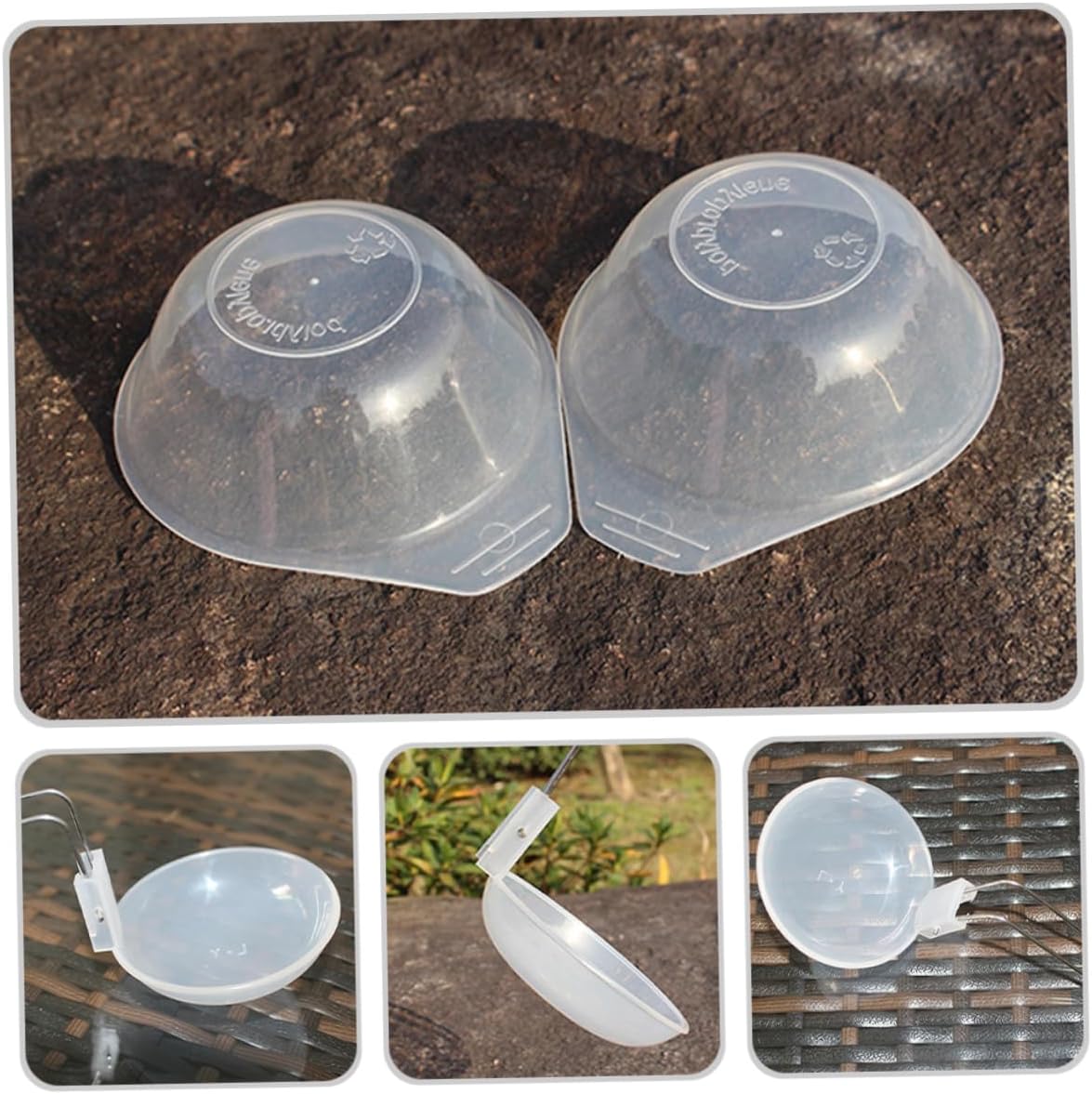WOONEKY Compact Camping Bowl and Spoon Set Rice Serving Bowls Plastic Utensils for Outdoor Meals