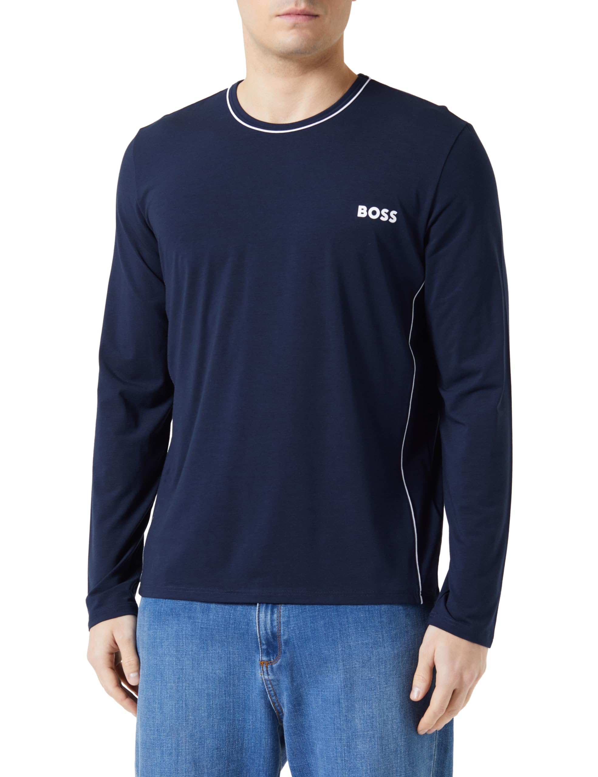 Boss Camiseta de Pijama Balance LS para Hombre, Dark Blue403., L