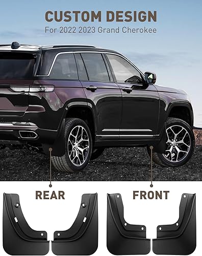 Miniatura 6 de LWLYBHMSG Juego de 4 solapas de barro para Grand Cherokee 2023 2022 2022, protectores de salpicaduras delanteros y traseros, no requiere