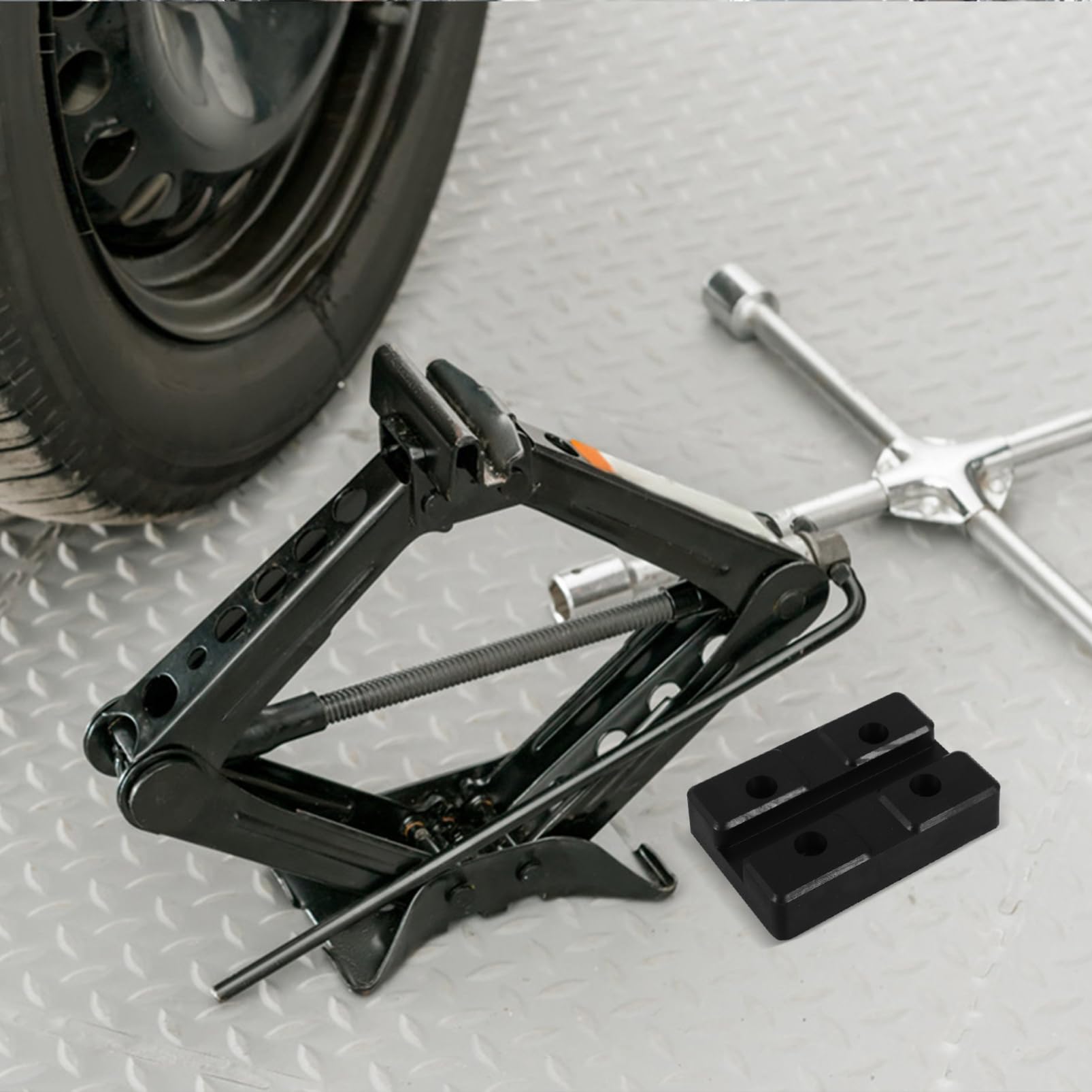 Alipis 4 Pezzi Tampone per Cric Gomma per Sollevamento Auto Adattatore per Martinetti Sicuro e Antiscivolo Compatibile con Auto Furgoni e SUV