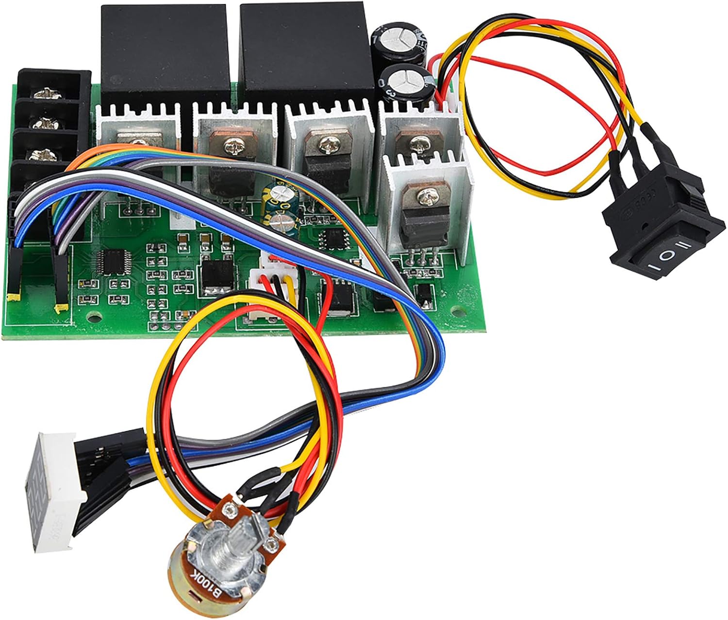 Respicefinem PWM DC Motor Speed Controller 0~100% 80A 12V 24V 36V 48V DC Motor Controller with CW CCW Switch Potentiometer Knob with Potentiometer Switch