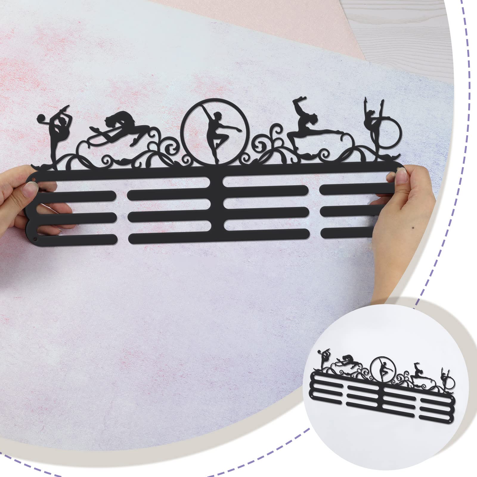 SUPERDANT Medallero Gimnasia Ritmica Gimnasia para Colgar Medallas Medallero Colgador De Medallas Gimnasia Porta Medallas Medallero Personalizado De Gimnasia Regalos para Deportistas 40x15CM
