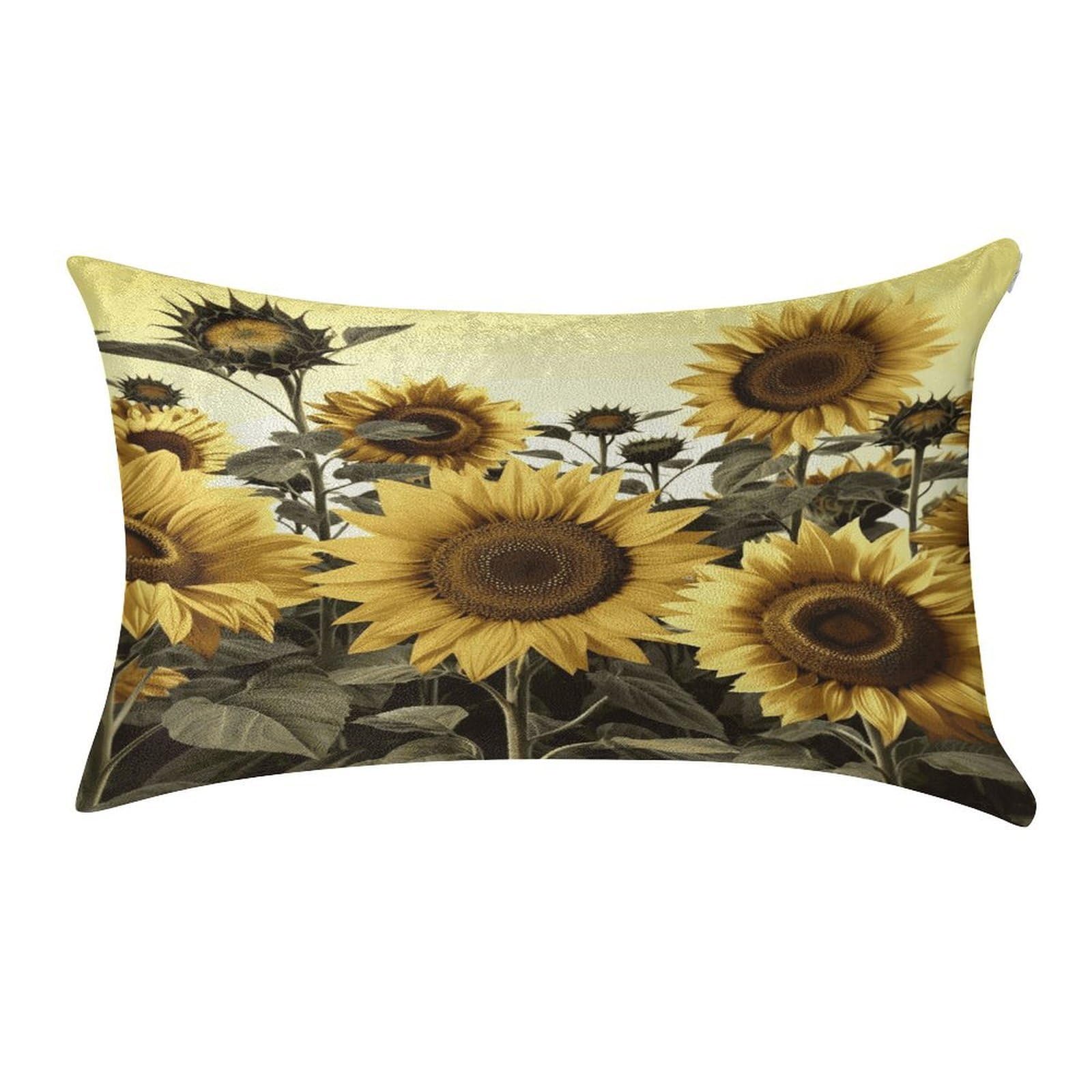 FekiLoot Yellow Sunflower Floral Pillow Cover Modern Lumbar Pillow Covers Easy Care Velvet Pillowcase Super Soft Cushion Case Rectangular Throw Pillow Cover for Couch Sofa Bedroom Car Decor