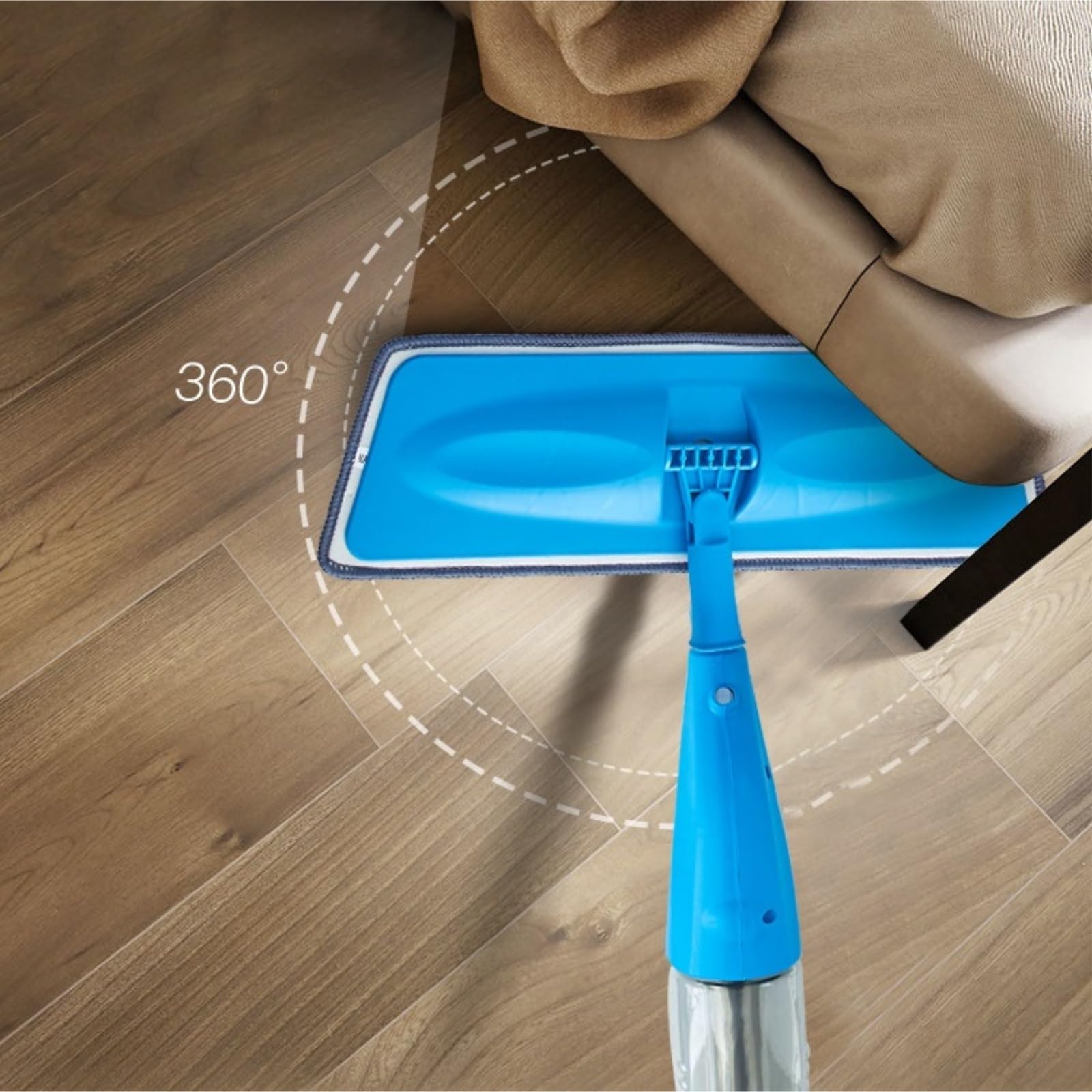 Fregona Fregona para Piso con Almohadillas Reutilizables, Mango De 360 ​​Grados, para Cocina, Barredora, Escoba Limpieza Suelo(Blue)