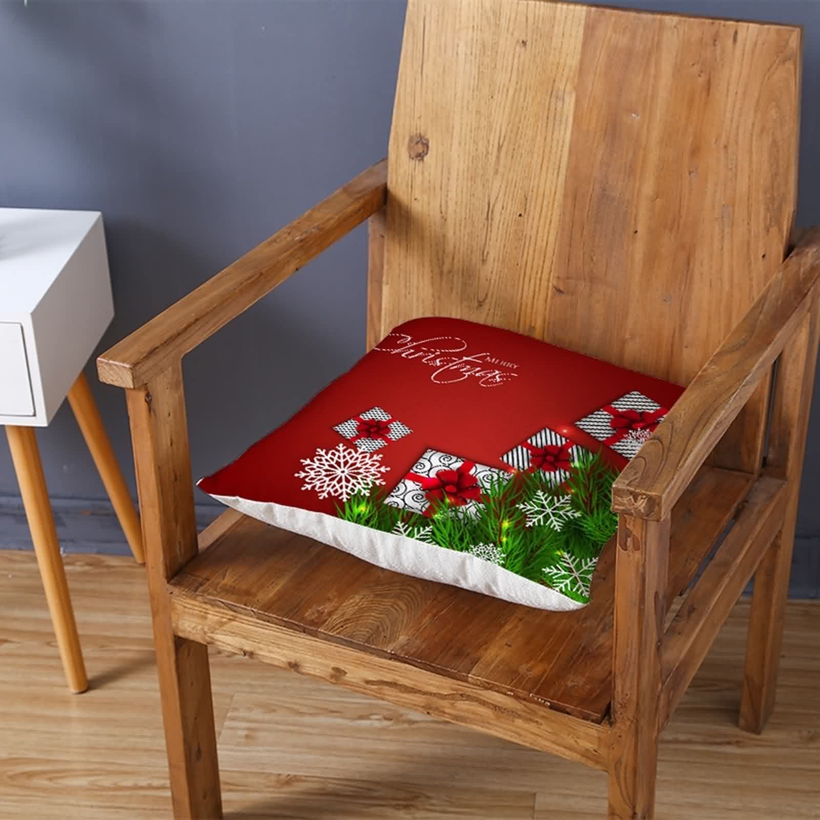 AmDxD 4 poszewki na poduszkę 40 x 40 cm, pudełko na prezent na choinkę z poliestru, kwadratowe, do sypialni, biura, samochodu, kolor czerwony, zestaw 4 sztuk