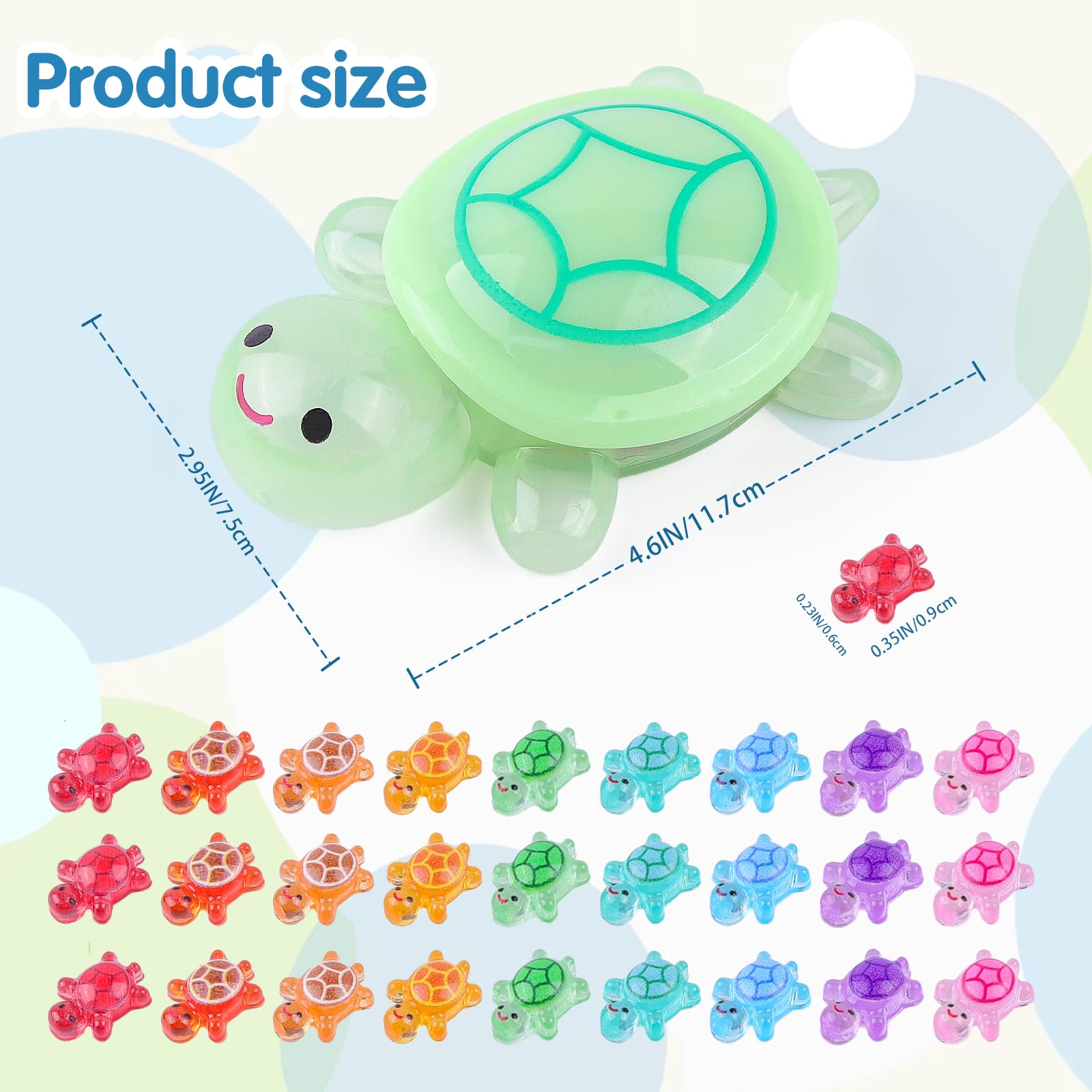 200 Pcs Mini Resin Turtle with 1 Pc Jumbo Resin Turtles - Image 3