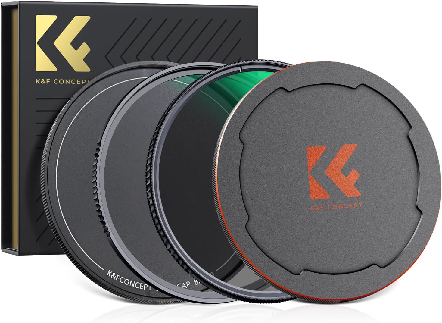 K&F Concept 77mm Circular Polarizers Filter & MC UV Protection Filter Kit (2 pcs) with Up & Down Lens Cap, 28 Multi-Layer Coatings HD CPL & UV Filter Set for Camera Lens (Nano-X Series)
