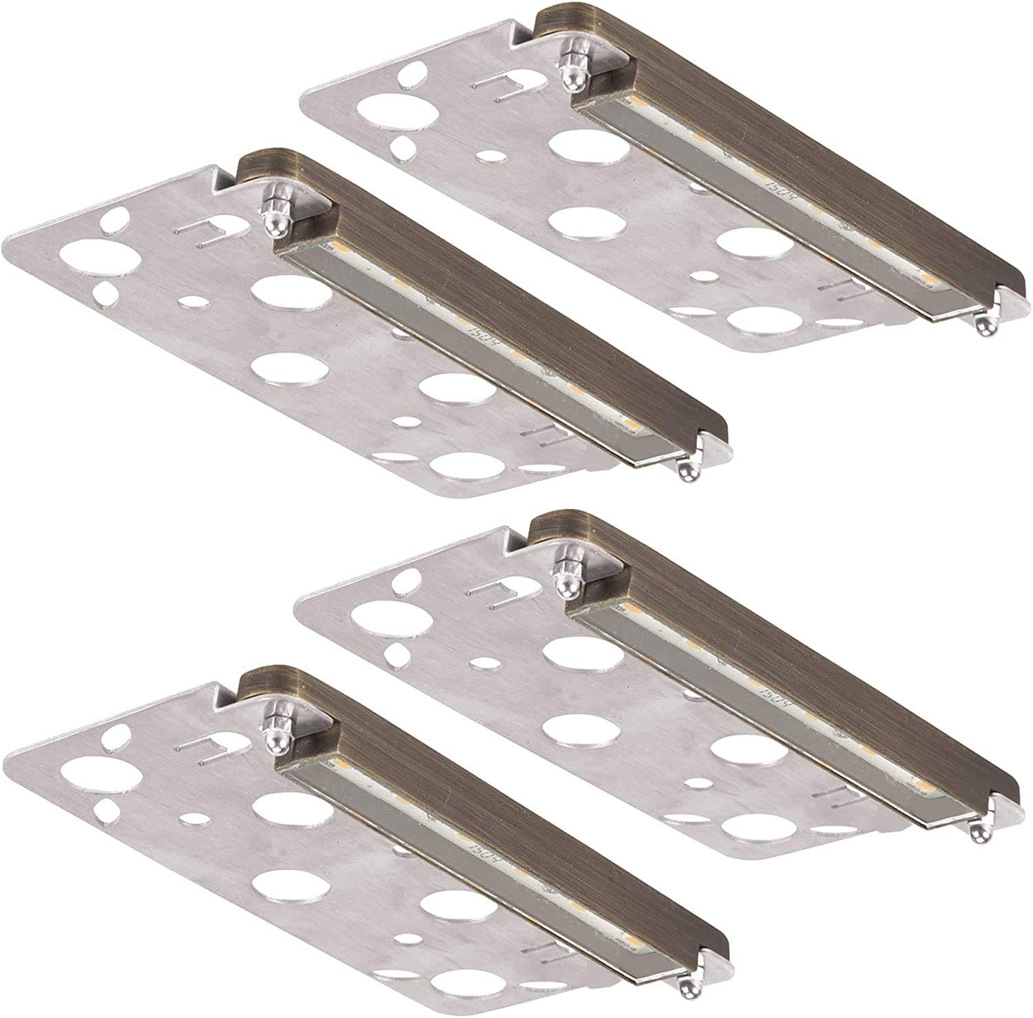 Lighting Factory 5.5" LED Hardscape Retaining Wall Paver Light, 4-Pack - 2700K Warm White 150 Lumen - Antique Bronze Finish - Solid Brass Construction - Stainless Steel Bracket with Mounting Hardware