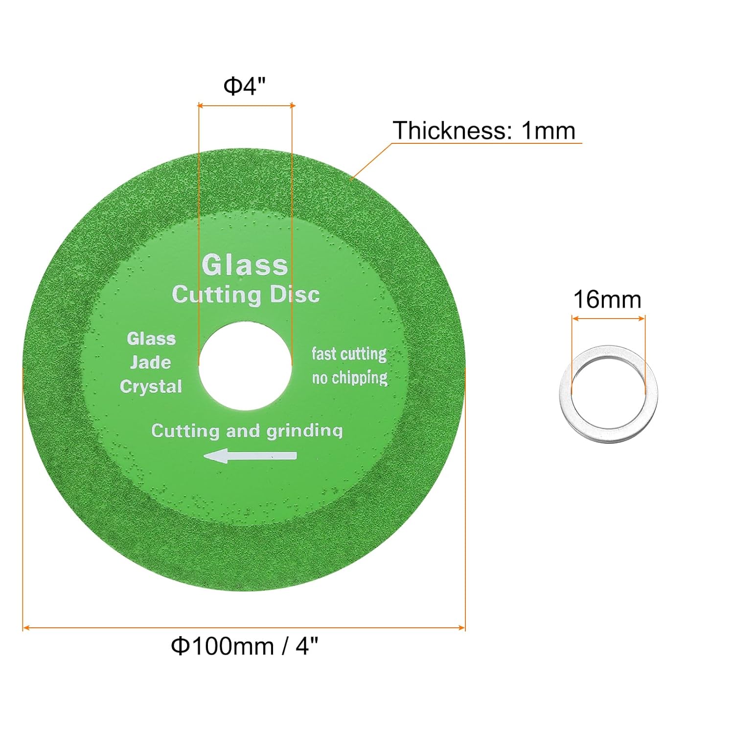 HARFINGTON 5 Pack Glass Cutting Disc 4Inch for Angle Grinder Diamond Cutting Disc Ultra-Thin Saw Blade Wheel with 4/5" Arbor for Cutting Grinding Jade Crystal Tile Ceramic