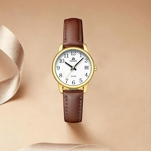 Miniatura 5 de LN LENQIN Ladies Watches Analog Quartz Watch for Women Waterproof Women's Wrist Watches Easy Reader Womens Watch with Leather Strap