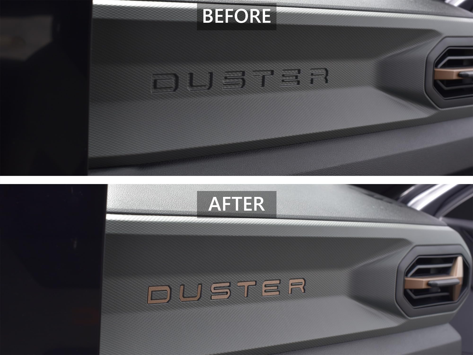 Stalowa osłona na 2024+ Dacia.Duster III 3 (P1310) | Wkładka na listy - styl miedziany brązowy | 6 sztuk Essential Expression Journey Extreme DUSTER akcesoria tuningowe