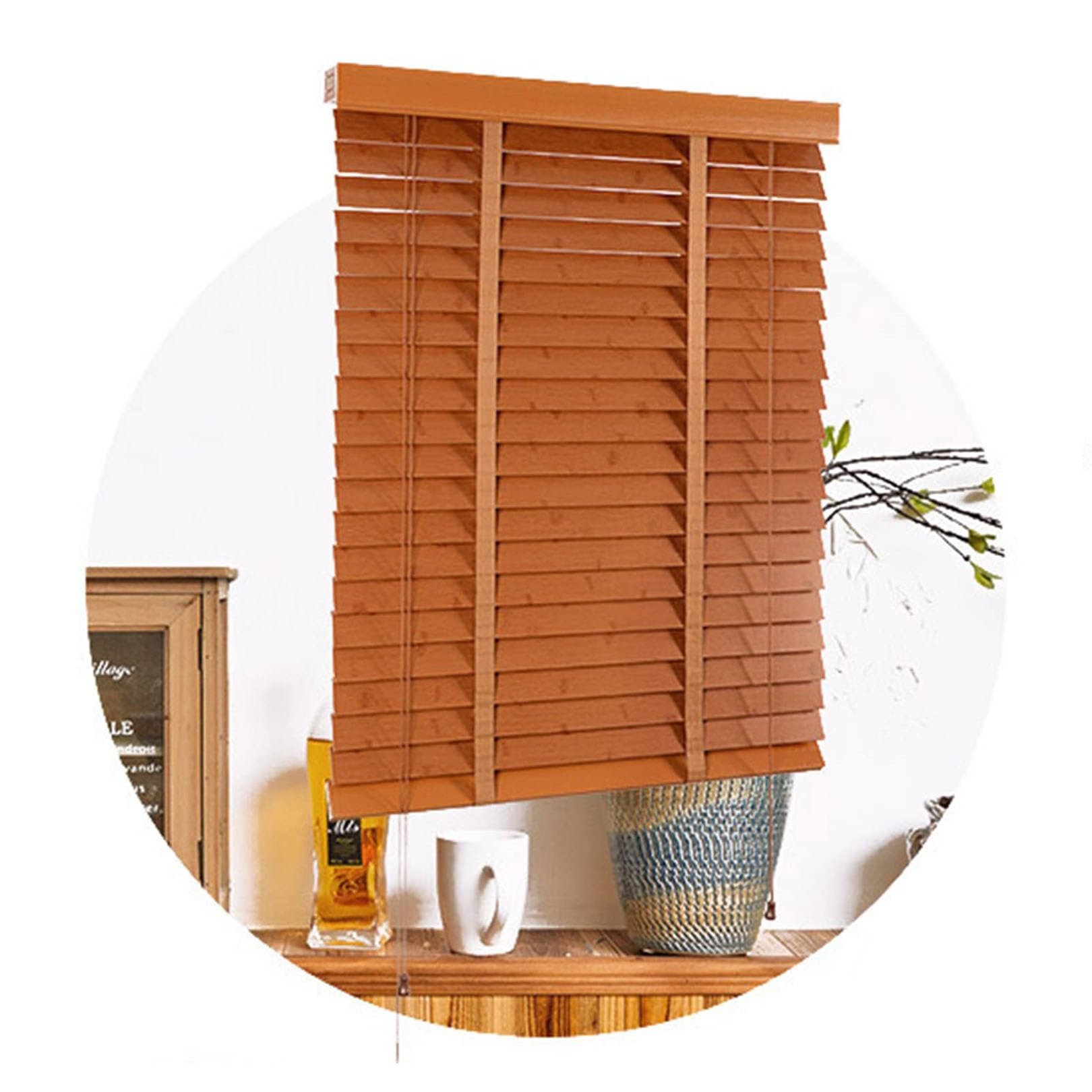 Persianas horizontales de madera de diseño fino, contraventanas duraderas de 50 a 140cm