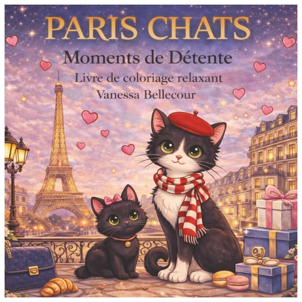 PARIS CHATS: Moments de Détente Livre de coloriage relaxant