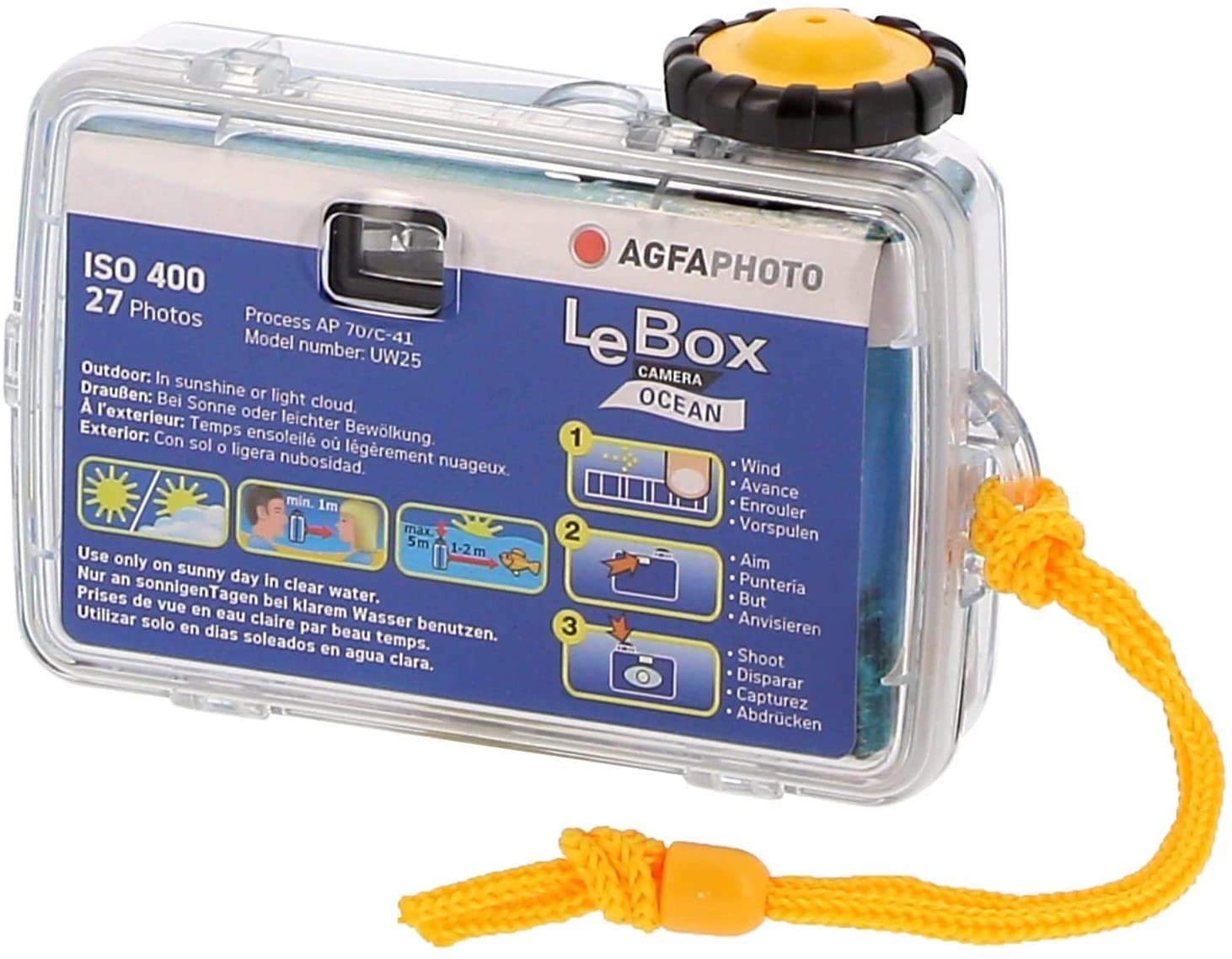 Agfa Le Box Ocean Lot de 3 caméras étanches à usage unique 400 asa 27 poses