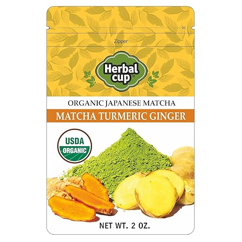 Herbal Cup Tea Organic Japanese Matcha (Matcha Cúrcuma Jengibre, 2 onzas (paquete de 1))