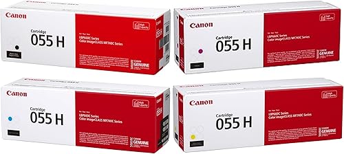 Canon CRG 055 - Cartucho de tóner de alta capacidad de rendimiento para MF745, 743, 741, paquete con rendimiento de 7600 páginas negra/cian,