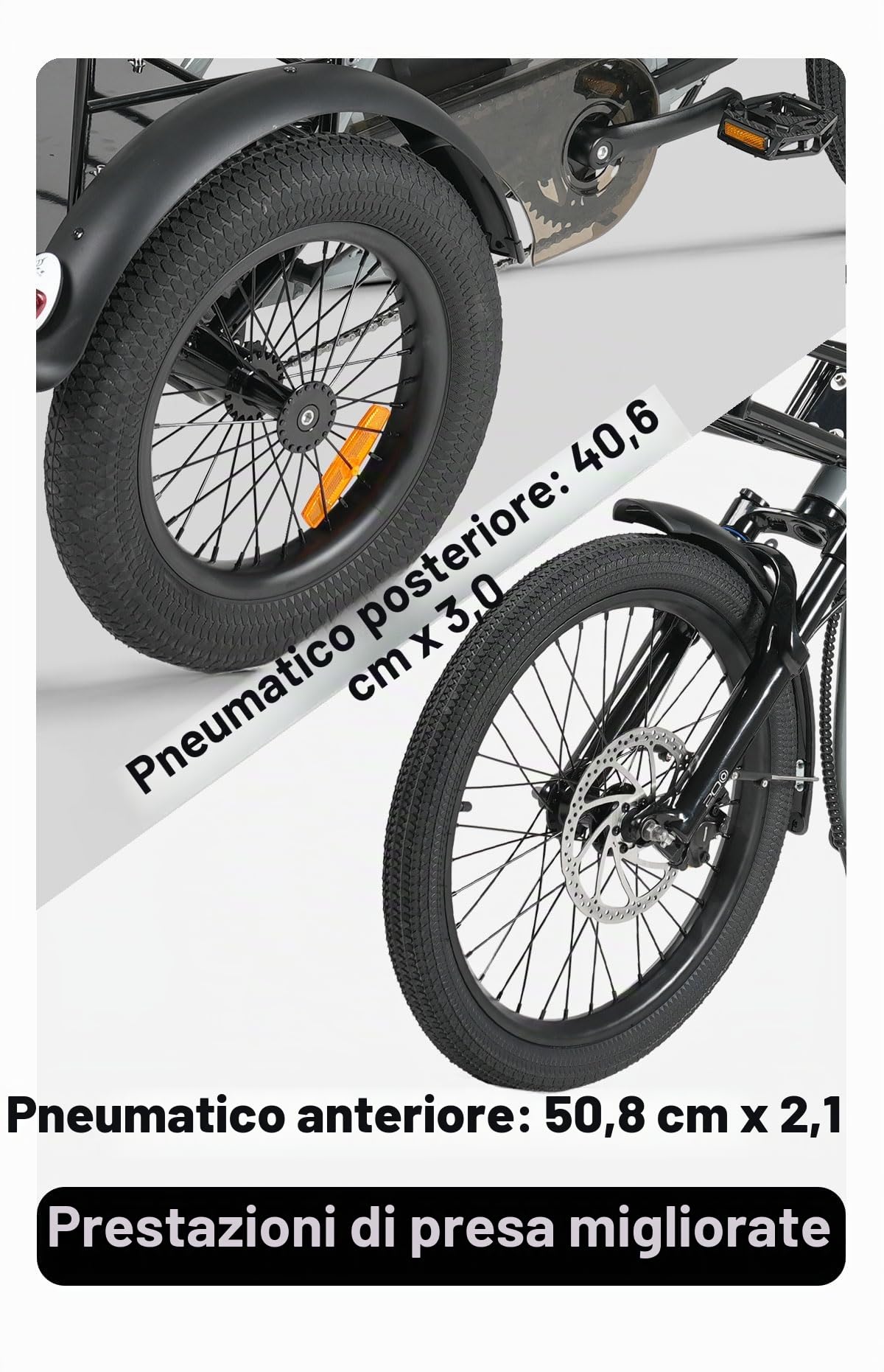 cysum AG1 Gary: triciclo elettrico pieghevole da 20 pollici, dotato di batteria da 48 V e 20 Ah, con un'autonomia di 100-120kilometers, Supporta la tecnologia NFC e la funzione di retromarcia
