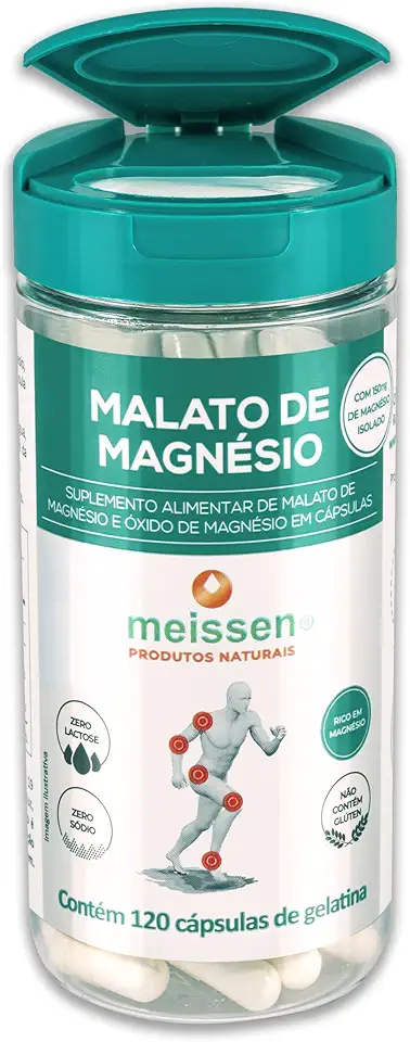 Malato de Magnésio 300Mg 120 Cápsulas, Meissen