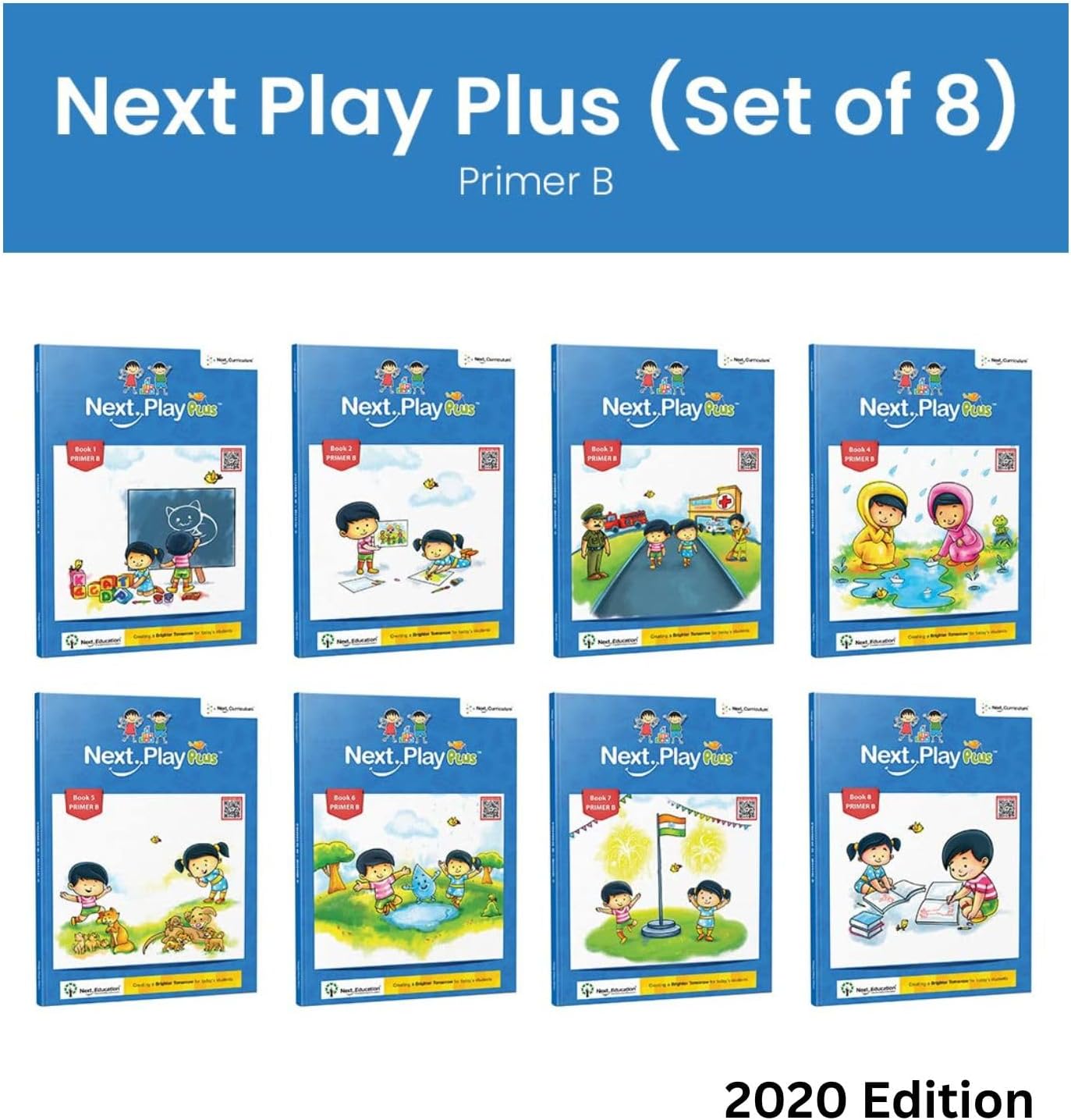 Next Play Plus Monthly books Set of 8 Books for Primer B- UKG ( 2020 Edition)